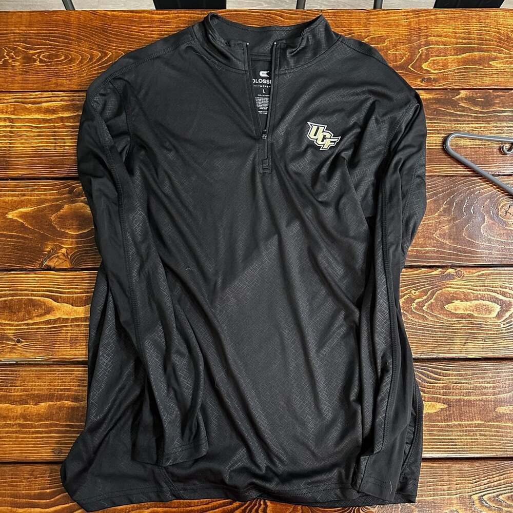 Colosseum UCF Knights 1/4 Zip Pullover Size L Black Long Sleeve